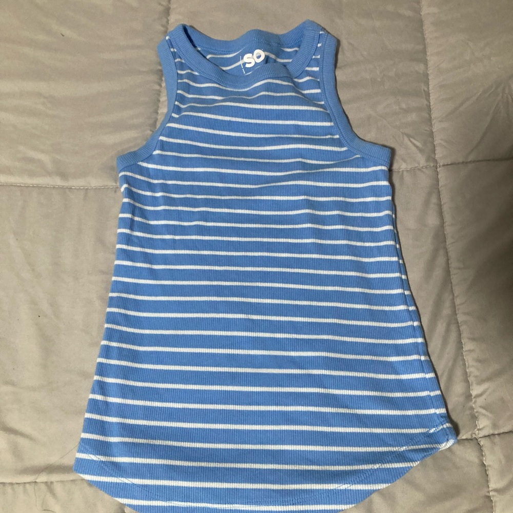 SO Sky Blue and White Striped Tee
